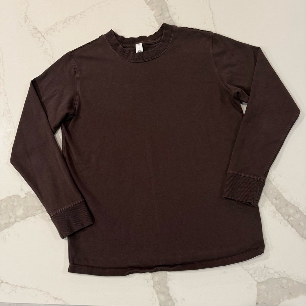 Lululemon All Yours Heavyweight Long Sleeve Shirt Women’s Size 4 Chocolate Brown - Picture 2 of 7